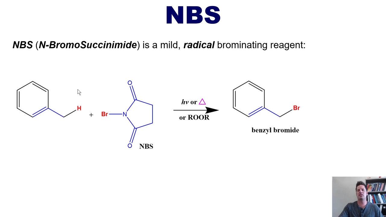 <p>A brominating agent that undergoes radical reactions by adding a single bromine</p>