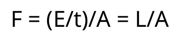 <p>amount of light (E<sub>rad</sub>) passing through an area or incident upon a surface, per unit of time, with units W m<sup>-2</sup></p>