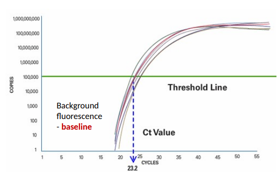 <p>the level at which fluorescence is statistically higher than baseline</p>