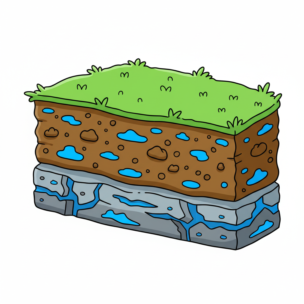 <p>Water that is stored in tiny holes or pores in soil and rocks.</p>