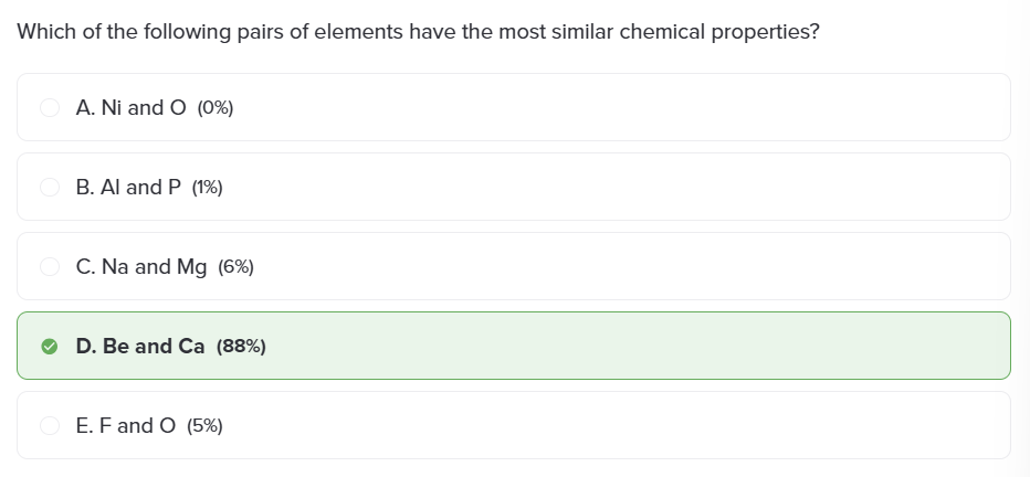 <p>Usually, they must belong to the same group (NOT PERIOD).</p>
