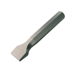 <p>- A wedge shaped chisel </p><p>- Can be positioned on the stone and hit on the flat end with a mallet to wear away excess stone</p>