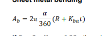 <p>bend allowance equation</p>