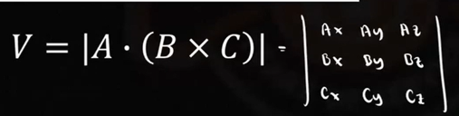 <p>Shortcut: Just solve for the determinant of the 3 vectors</p>