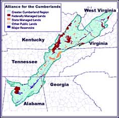 <ol><li><p>The Cumberland Plateau: Kentucky, Tennessee, Alabama, and Georgia</p></li><li><p>The Ozark and Ouachita Plateaus: Missouri, Arkansas, and Oklahoma</p></li></ol><p></p>