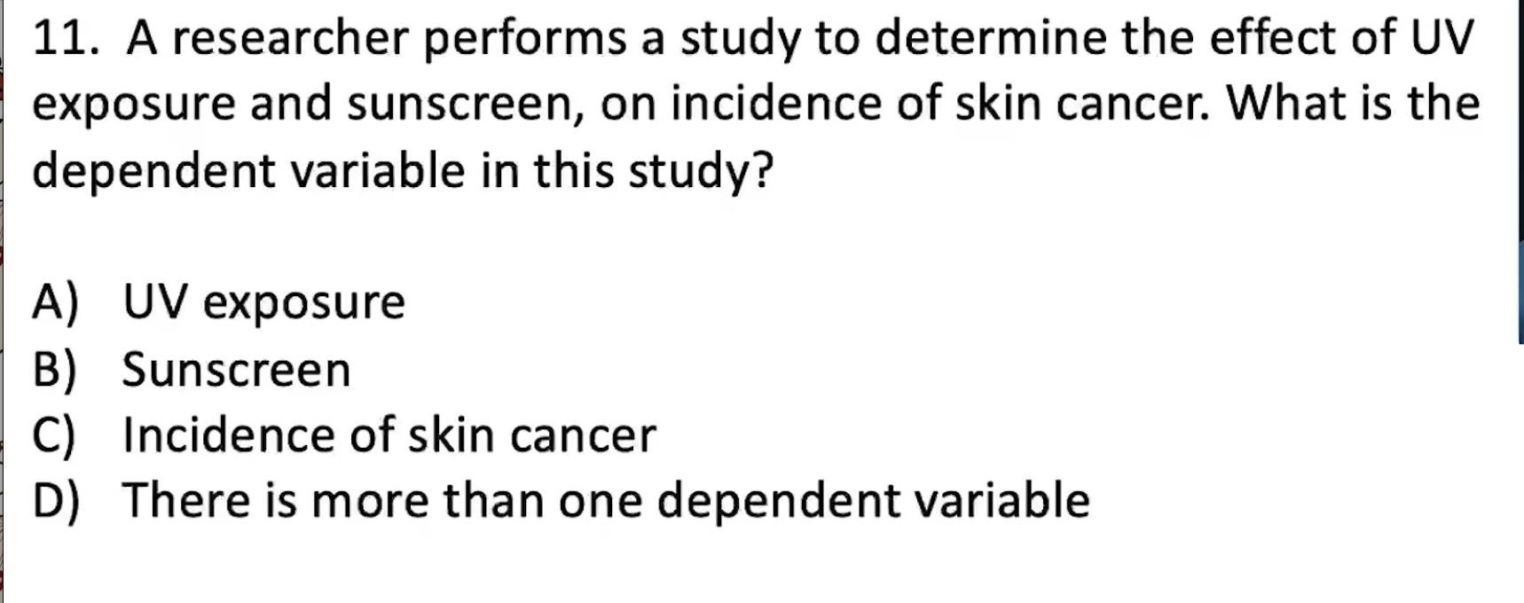 <p>Dependent variable?</p>