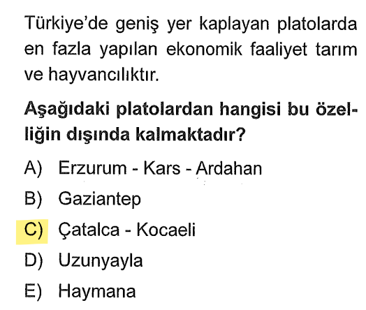 <p>Türkiye'deki platoların %90'ında tarım ve hayvancılık yapılır. Ancak İstanbul ve Kocaeli'yi kapsayan bu plato, <strong>sanayi, ticaret ve ulaşımın</strong> merkezidir.</p>