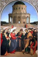 <p>Betrothal of the Virgin by Raffaello Sanzio</p>