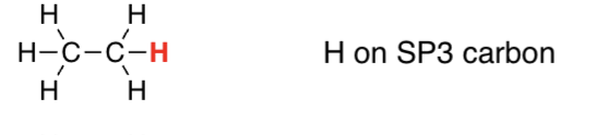<p>h on sp3 carbon</p>