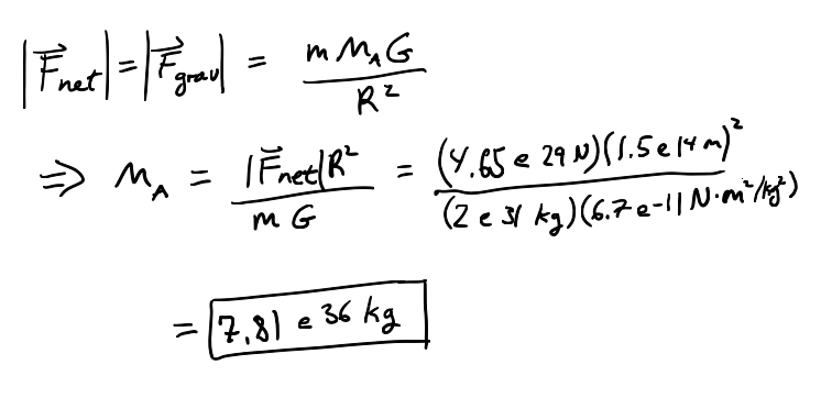 <p>gravitational force formula = Fnet.</p>