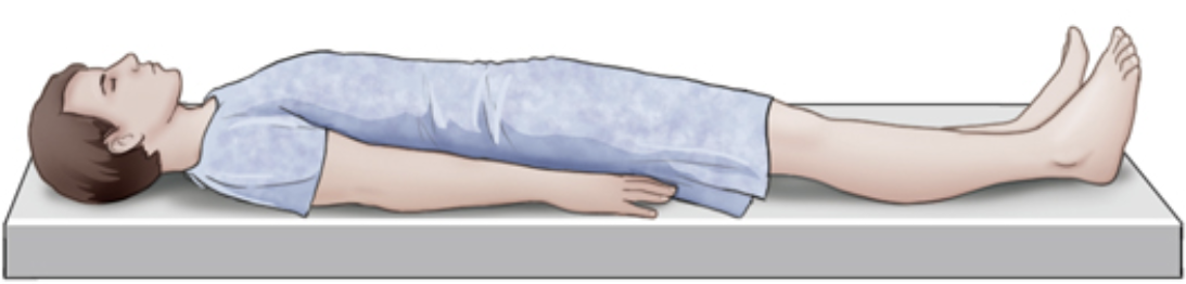 <p>supine position</p>