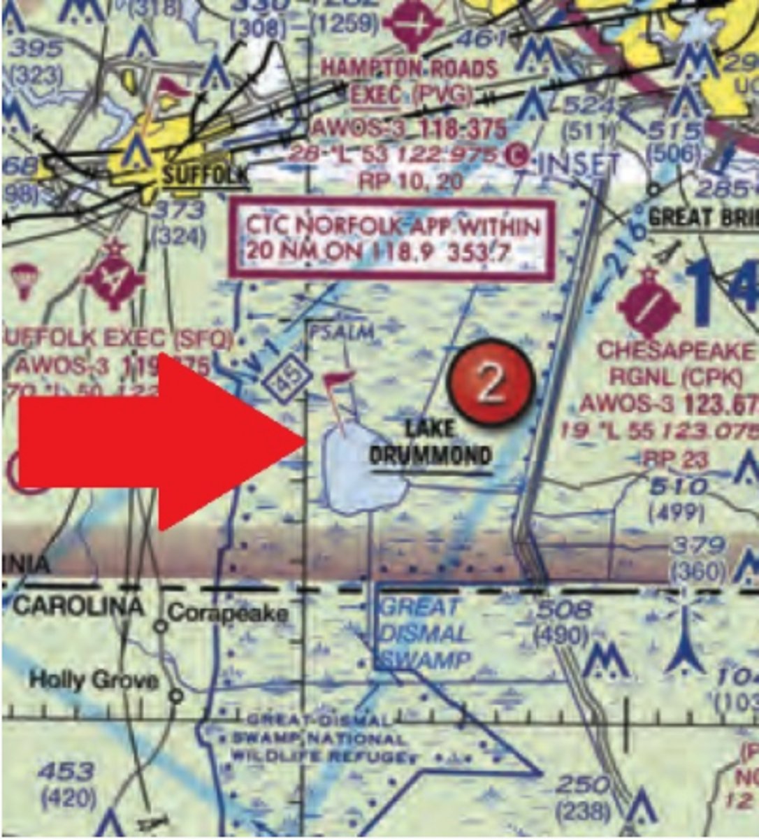 <p>A. This is a VFR check point for manned aircraft, and a higher volume of air traffic should be expected there.</p><p>[Lots of aircraft means greater chance for mid-air collision.]</p>