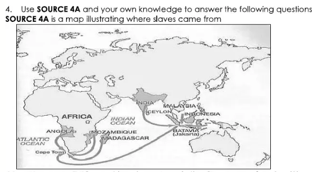<p>Name any 2 countries where slaves in the Cape came from</p>