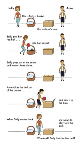 <ul><li><p>Solving this problem involves understanding Sally’s perspective (she holds a<strong> false belief)</strong></p></li><li><p>Children with disabilities – such as <strong>autism</strong> – may perform poorly</p><ul><li><p>Poor social interactions</p></li></ul></li><li><p>However, there are concerns that language processing contributes to test performance</p></li></ul><p></p>