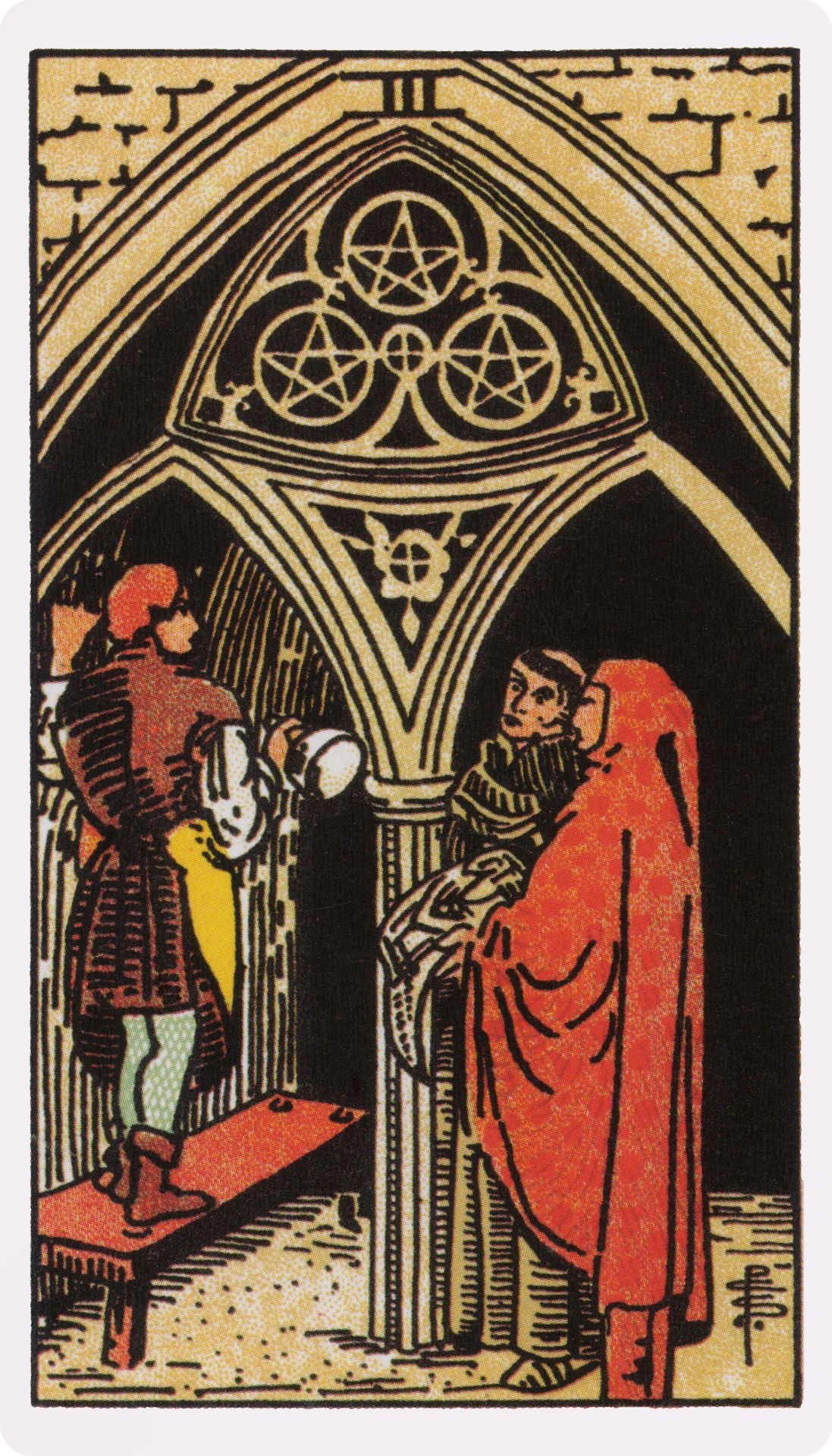 <p><span><span>THREE OF PENTACLES</span></span></p>