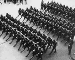 <p>A policy of glorifying military power and keeping a standing army always prepared for war.</p>