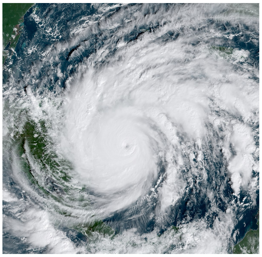 <p>The image above is a satellite image of a very recent hurricane. In which hemisphere did this occur?</p>