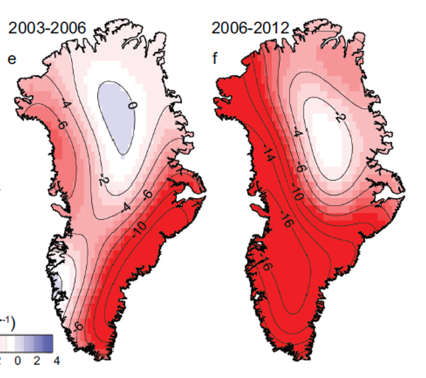 <p>Greenland ice sheet mass changes:</p>