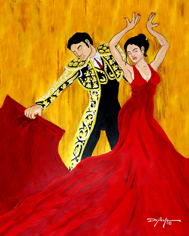<p>Wears a voluminous, flowing skirt; moves like the bullfighter's fabric.</p>