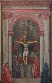 <p>What does the lowest of this painting depict</p>