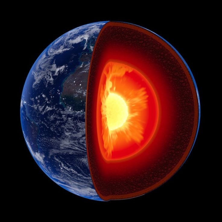 <p>What’s inside the core of the earth? and when it rises to the mantle what is it called ?</p>