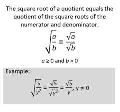 <p>√a/b = √a/√b = √a/b</p>