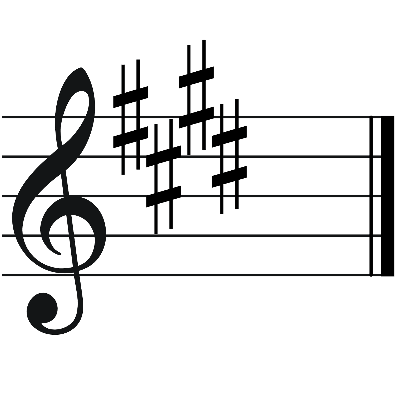 <p>Four sharps</p>