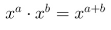 <p>X^$$a$$ . x^b= x^a+b</p>