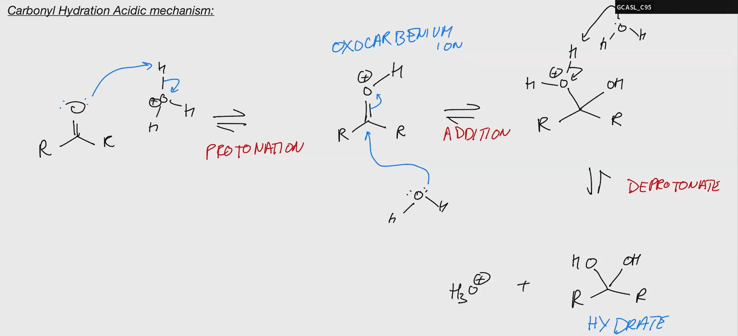 <p>Carbonyl Hydration ACIDIC</p>