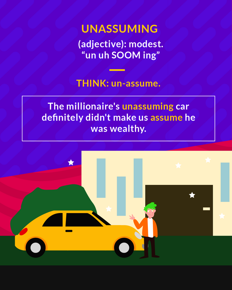 <p>(adj.) modest, humble</p>