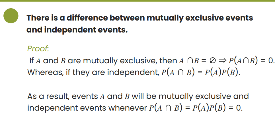 <p>𝑃(𝐴 ∩ 𝐵) = 𝑃(𝐴)𝑃(𝐵) = 0.</p>