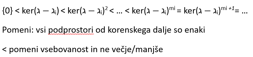 <p>velja: celoten prostor IC<sup>n</sup> je direktna vsota korenskih</p>