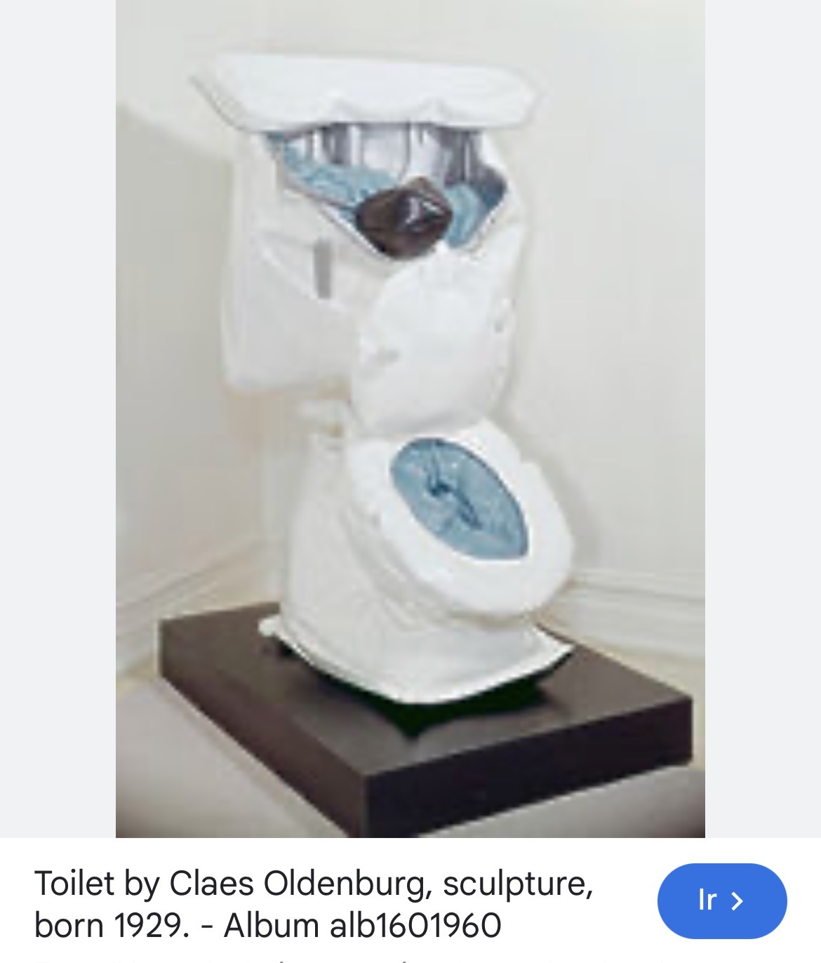 <p>Claes Oldenburg ( solf toilet ) post-modernism</p>