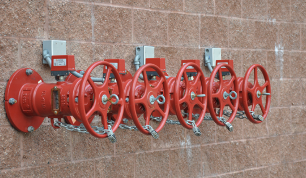 <p>what valve extends horizontally through the wall with the target abd valve operating nut on the outside of the building?</p>