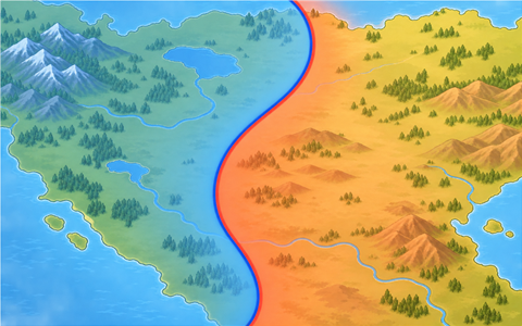 The boundary where two air masses with different characteristics meet.