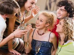 <p>sociable, hospitable</p>