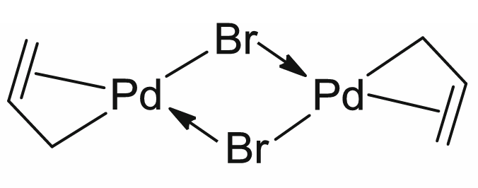 <p>What is the total electron count of the coordination complex shown below and what is the oxidation state of Pd?</p><p>a. 18e<sup>-</sup> total, Pd<sup>0</sup></p><p>b. 18e<sup>- </sup>total, Pd<sup>2+</sup></p><p>c. 16e<sup>-</sup> total, Pd<sup>0</sup></p><p>d. 14e<sup>-</sup> total, Pd<sup>0</sup></p><p>e. 16e<sup>-</sup> total, Pd<sup>2+</sup></p>