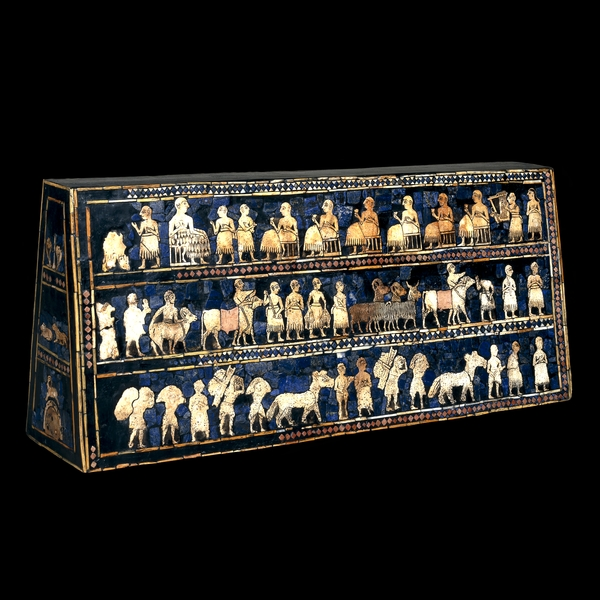 <p>One of a series of superimposed bands or friezes in a pictorial narrative or the particular levels on which motifs are placed</p>