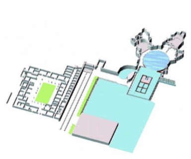 <p>Located on western coast of Italy south of Rome</p><p>Had a grotto with sculptures depicting mythological scenes</p><p></p>