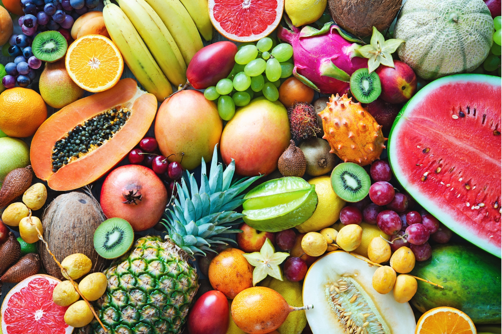 <p>The sweet and fleshy product of a tree or other plant that contains seed.</p>