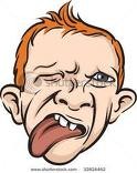 <p>to make a face expressing feelings of pain, disgust, or contempt</p>