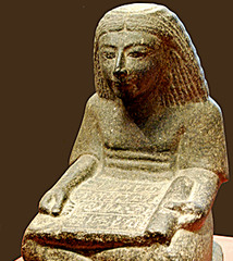 <p>high class people who were record keepers. They wrote documents and recorded information.</p>