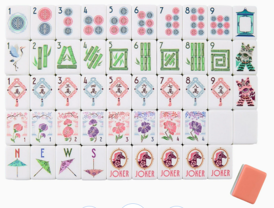 <p>Soft glow of sunlit morning; airy hues of soft coral, muted blue, blush, and lavender with layered greens.</p>