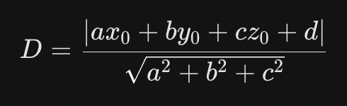 <ul><li><p><strong>Pick any point</strong> <span style="line-height: 1.15;">$P(x_0, y_0, z_0)$</span> that lies on the line (this is usually given as the position vector in the line's equation).</p></li><li><p><strong>Ensure the plane equation</strong> is in Cartesian form: <span style="line-height: 1.15;">$ax + by + cz + d = 0$</span>.</p></li><li><p><strong>Substitute the point's coordinates</strong> into the plane's expression: <span style="line-height: 1.15;">$ax_0 + by_0 + cz_0 + d$</span>.</p></li><li><p><strong>Take the absolute value</strong> of that result and divide it by the <strong>magnitude (length) of the normal vector</strong> <span style="line-height: 1.15;">$\sqrt{a^2 + b^2 + c^2}$</span>.</p></li><li><p><span data-name="check_mark_button" data-type="emoji">✅</span> This gives the <strong>perpendicular distance</strong> <span style="line-height: 1.15;">$D$</span>.</p></li></ul><p></p>