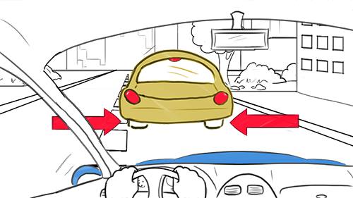 <p>Important car la voiture devant peut piler </p><ul><li><p>sur <strong>autoroute</strong>, respectez bien la distance des <strong>2 bandes d’arrêt d’urgence </strong>(90 m)</p></li><li><p><span>sur</span><strong> route</strong><span>, maintenez votre </span><strong>distance de 2 secondes </strong><span>à l’aide d’un repère</span></p></li><li><p><span>en </span><strong>agglomération</strong><span>, arrêtez-vous de telle sorte de toujours </span><strong>voir distinctement les roues arrière </strong><span>du véhicule qui vous précède</span></p></li></ul><p></p>