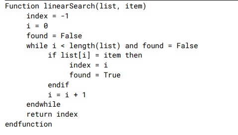 <ul><li><p>an algorithm that traverses through every item </p></li><li><p>one at a time </p></li><li><p>until it finds the item its searching for </p></li></ul><p></p>