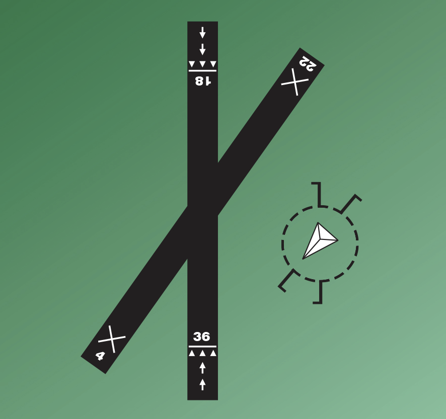 <p><span>(Refer to </span>Figure<span> </span>49<span>.) Select the proper traffic pattern and runway for landing.</span></p>