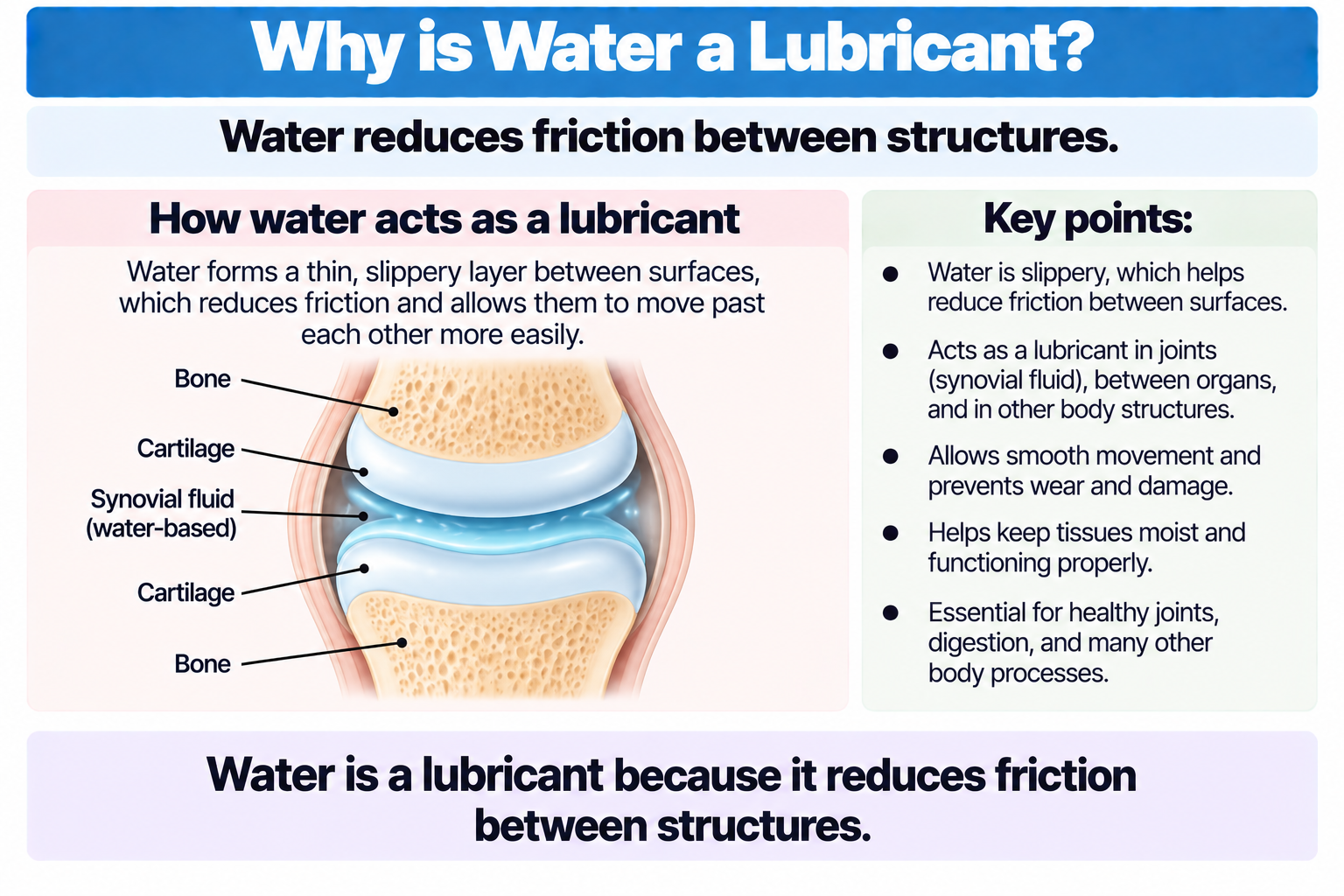 <p>Reduces friction between structures</p>