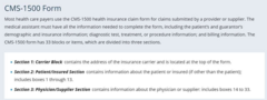 <p>The health insurance claim form most health care payers use for claims submitted by a provider or supplier.</p>