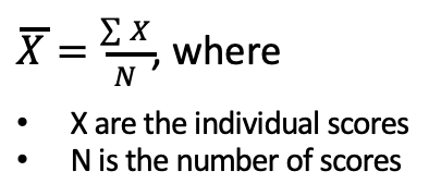 <ul><li><p>average, arithmetic mean</p></li></ul><p></p>